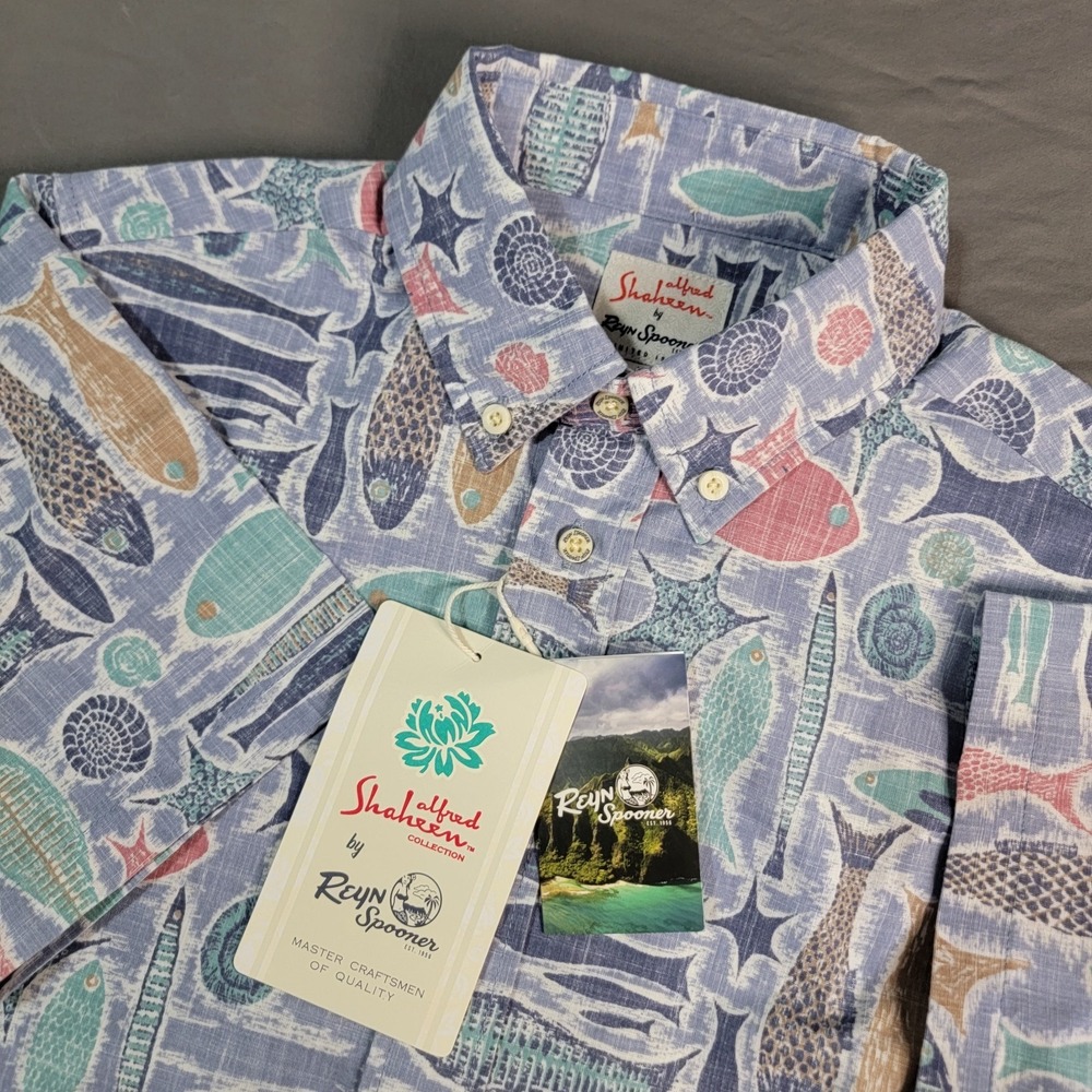 New Reyn Spooner Shirt Youth XL Men's Small Multicolor Alfred Shaheen SS Button